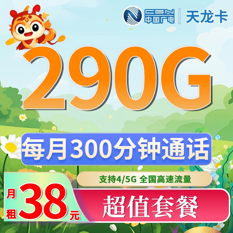 广电天龙卡38元290G+300分钟