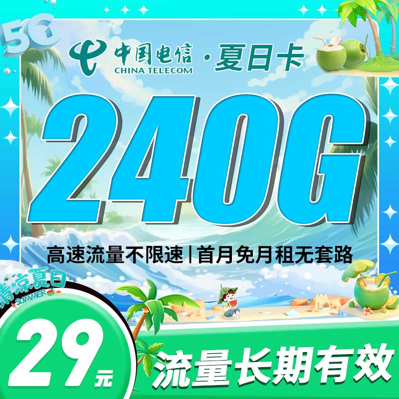 电信夏日卡29元240G